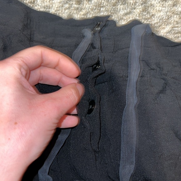 Aritzia Wilfred Marais Black Silk Trim Drawstring Pant size Large - Picture 10 of 16